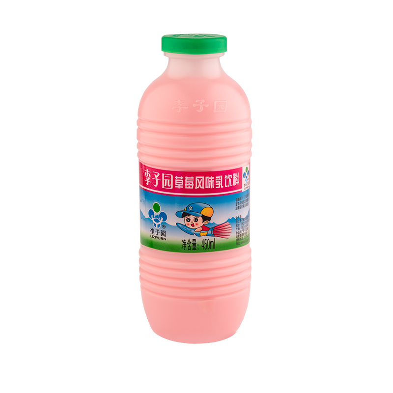 草莓风味乳饮料，单瓶净含量450ml