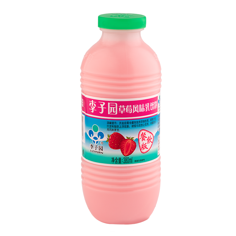 草莓风味乳饮料，单瓶净含量380ml